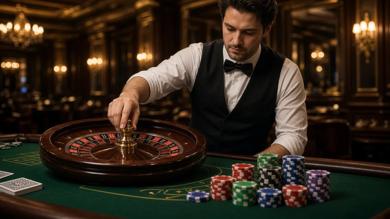 Twindor Casino oficjalne bonusy: krupier przy ruletce