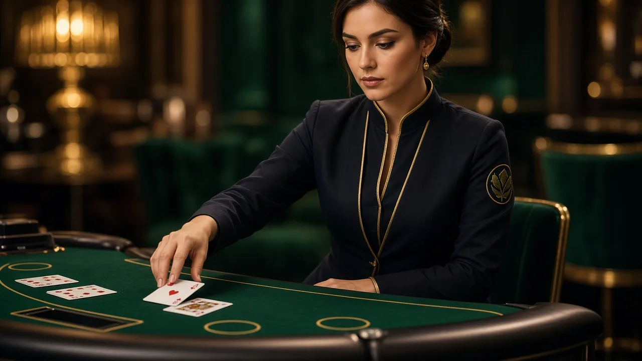 Twindor Casino oficjalna strona: realistyczna scena kasyna i krupier